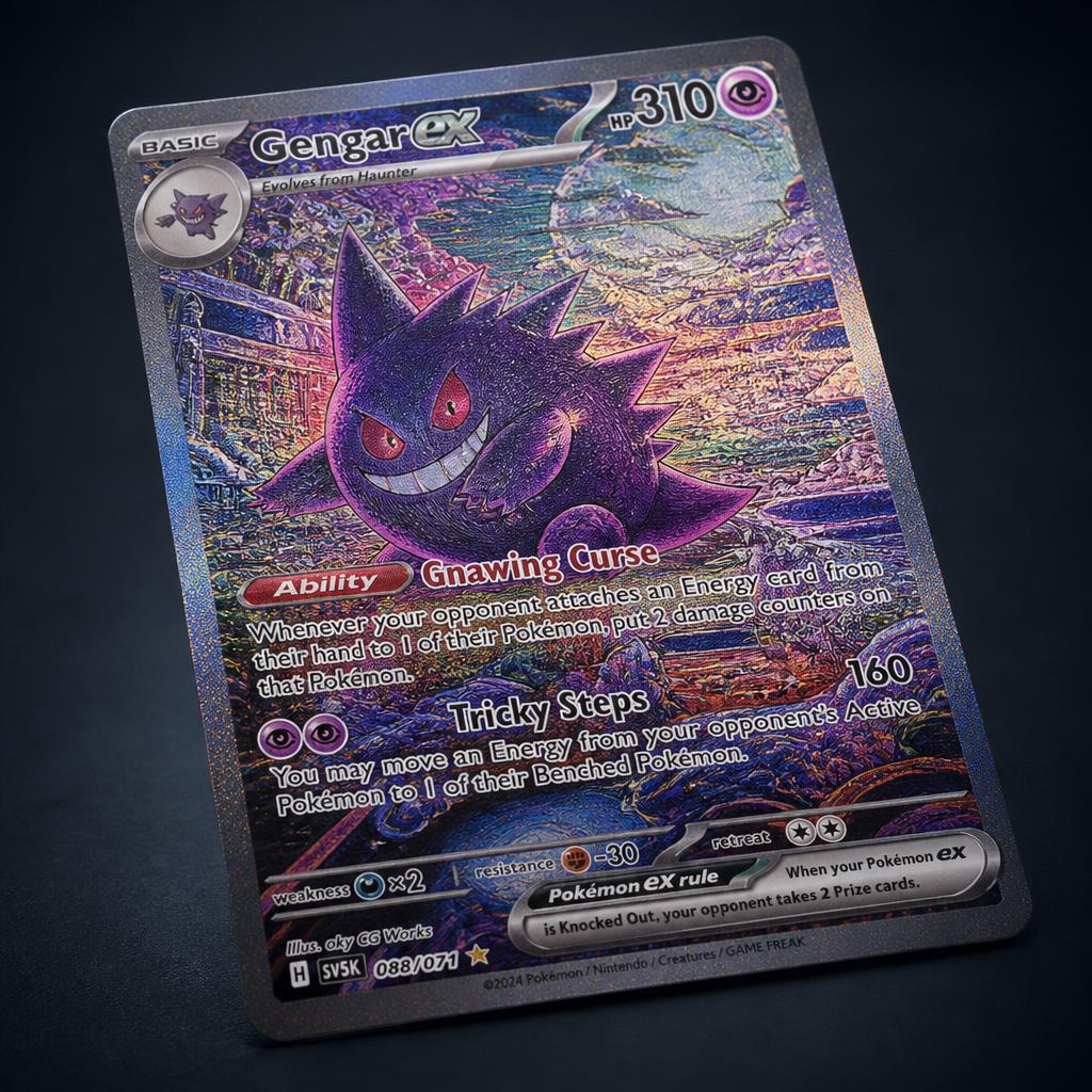 Premium Gengar ex card displaying high grade traits for buyers seeking to buy rare pokemon cards online