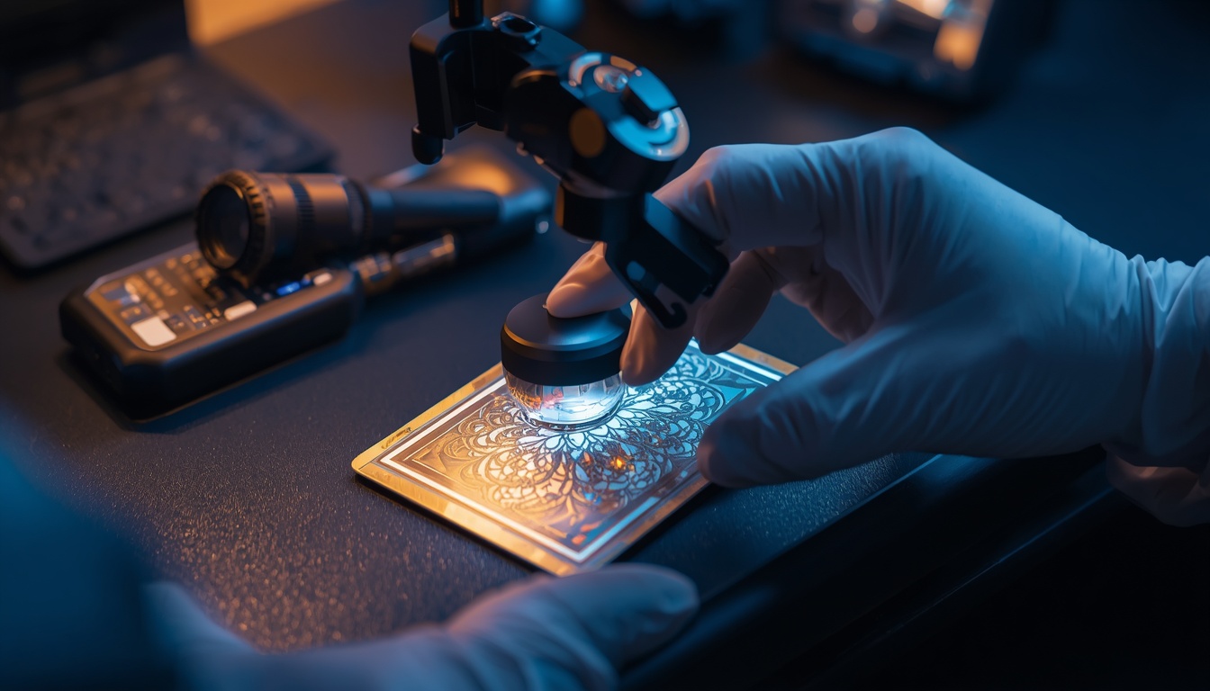 A physical micro-inspection verification process used to safely buy rare pokemon cards online
